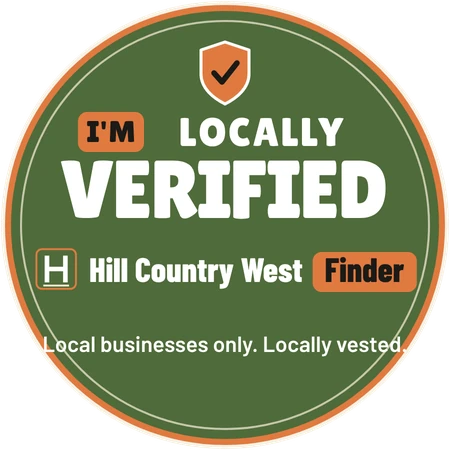 I'm Locally Verified sticker (round, Hill Country West Finder)